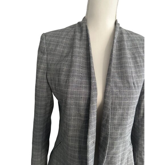 BANANA REPUBLIC Gray Plaid Jacket Blazer Size 4 - Picture 4 of 8